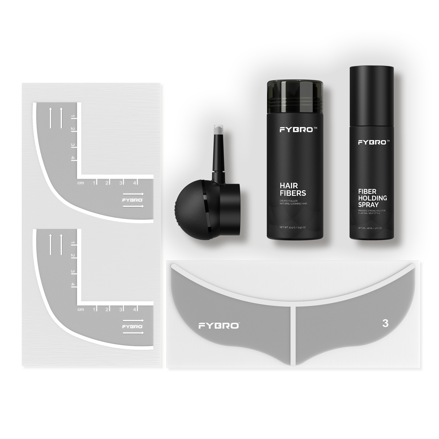 THE ULTIMATE BRO COMBO™ – Hairline Stencils (16) + Beard Patches (32) + Fiber Pro Kit
