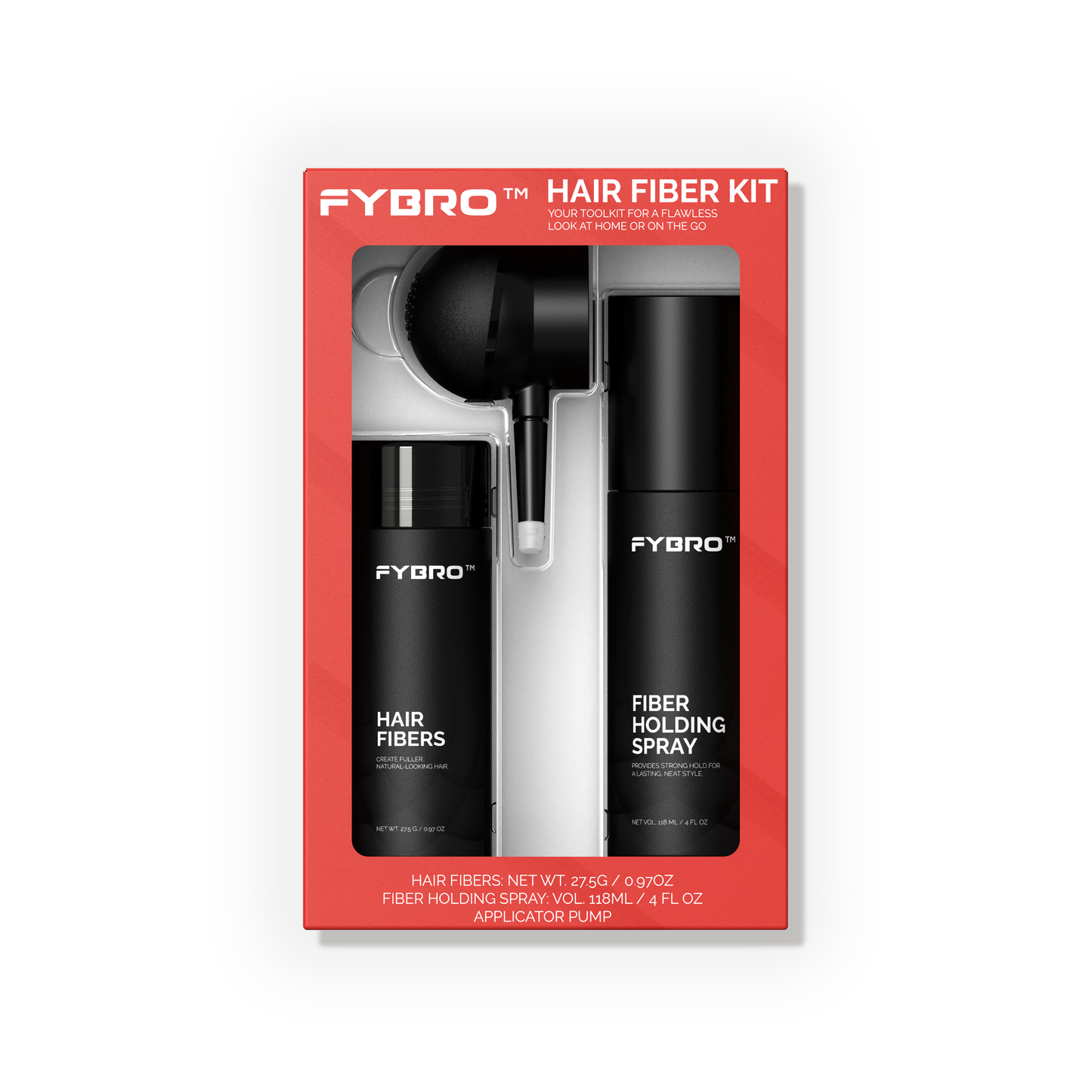 THE PRIME PACKAGE (16 Hairline Stencils, Hair Fibers, Holding Spray & Applicator Pump)